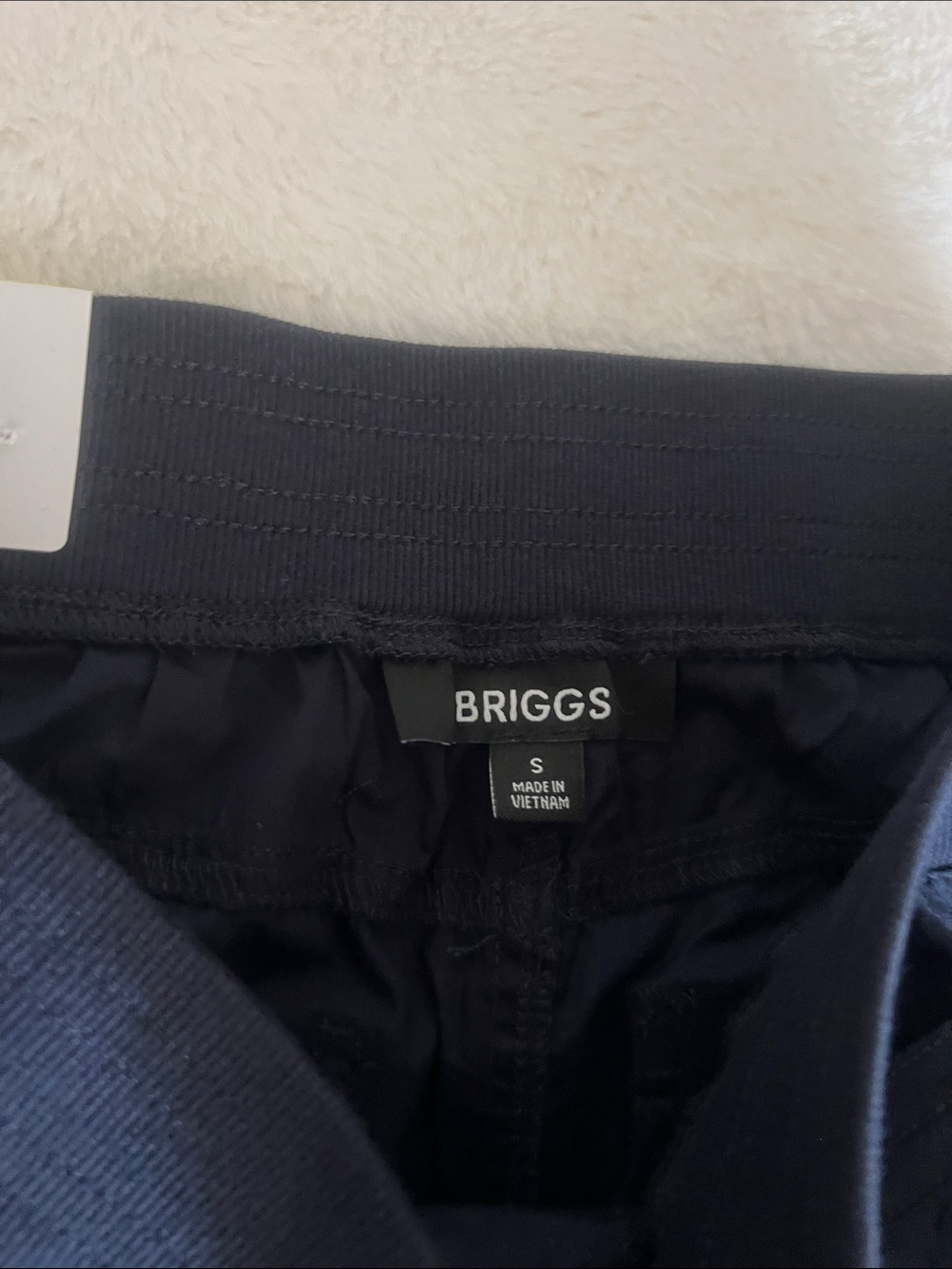 NWT Briggs Navy Elastic-Waist Bermuda Shorts with Roll-Cuff with pocket size S - Picture 14 of 16
